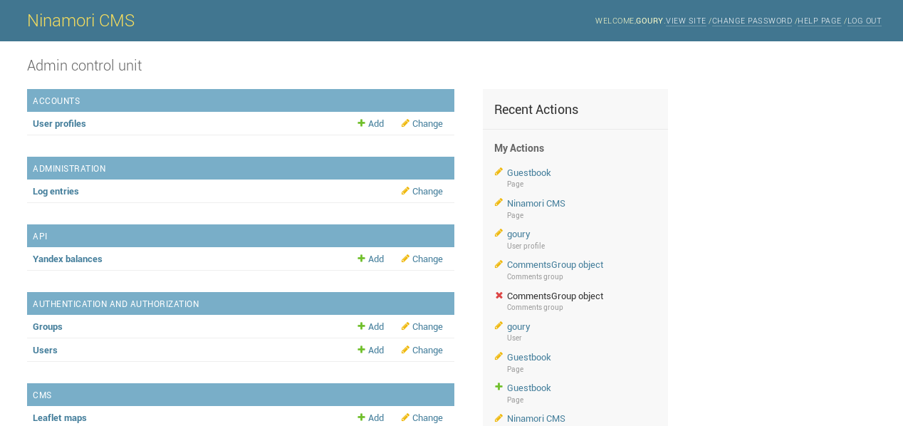 admin panel screenshot 1